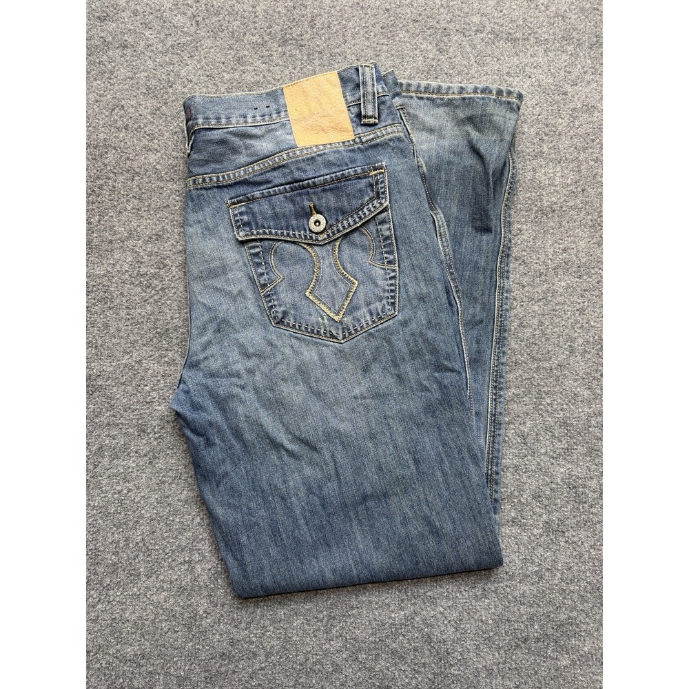 Marc Ecko Cut&Sew Denim Jeans Y2K Embroidered Size 36‎